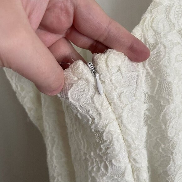 Lulus Women S Ivory Floral Lace Sleeveless High Neck Open Back Mini Dress - Picture 7 of 10